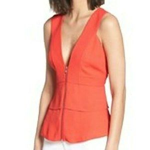 TROUVE Trapunto Zip Front Sleeveless Top Size XXS